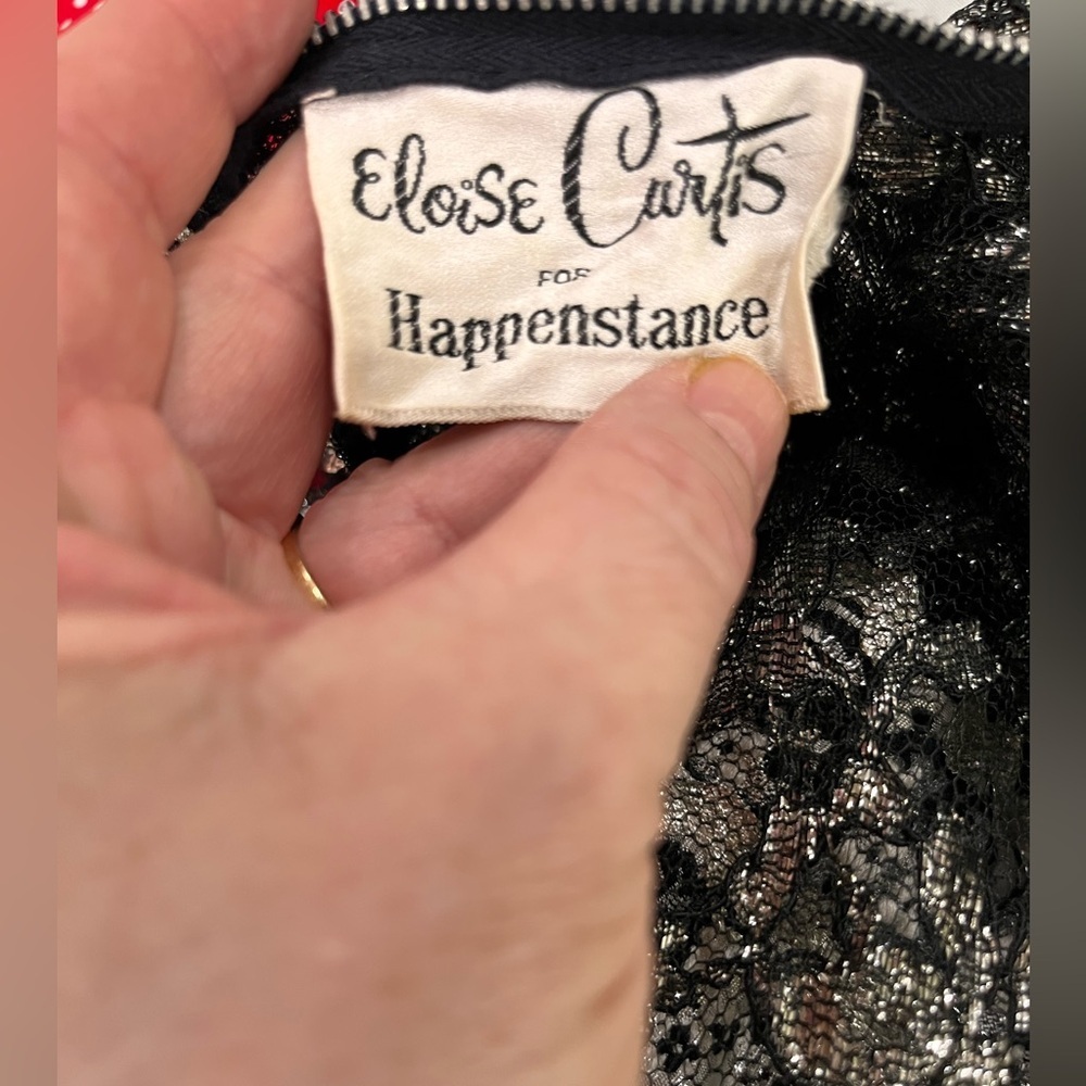 Black laced brocade Eloise Curtis for Happenstance 60’s 70’s empire dress - Picture 7 of 9